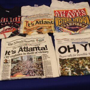 Vintage Atlanta Braves Commemorative Tee Shirts